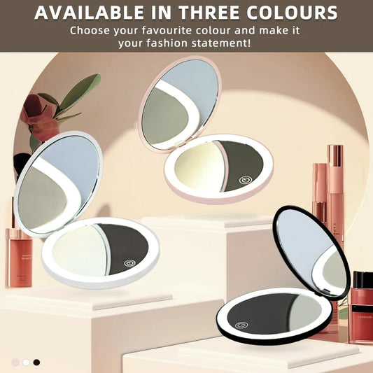 Foldable LED Makeup Mirror