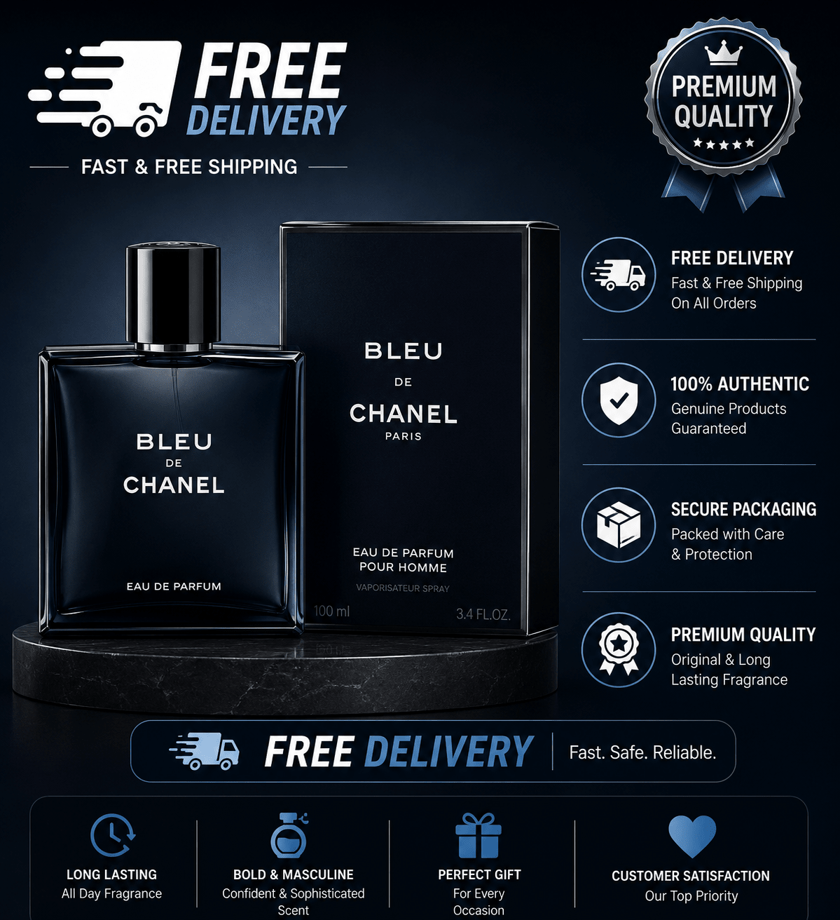 Bleu de Chanel Cologne 100ml - Roger's Spot