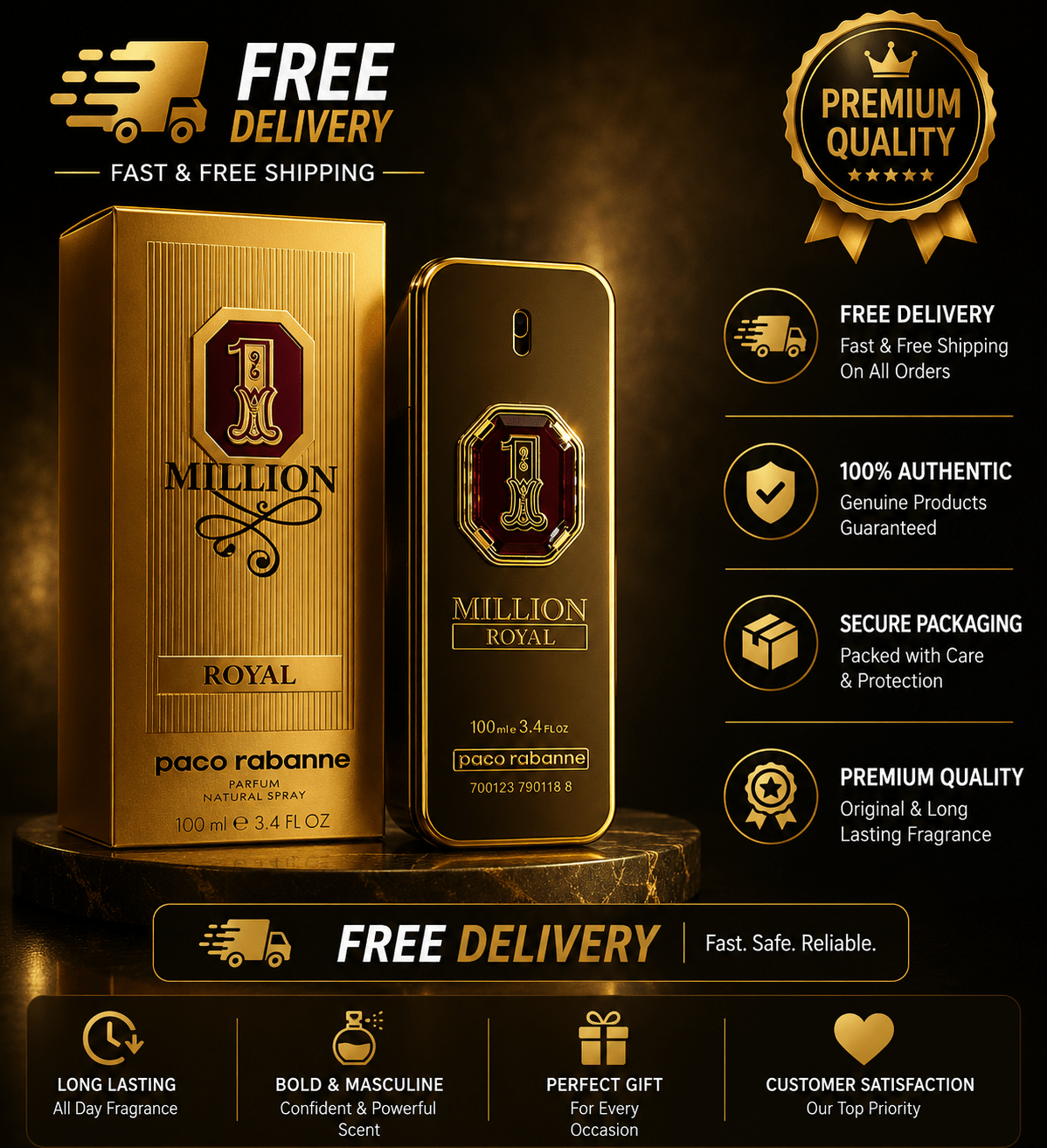 Paco Rabanne 1 Million Royal Parfum 100ml - Roger's Spot